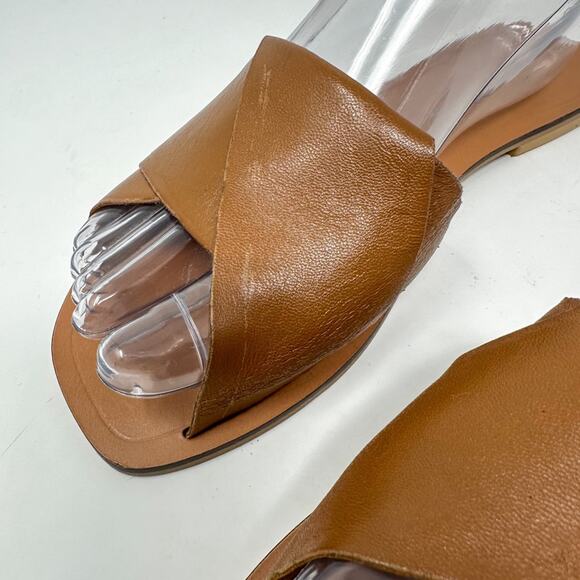 ASOS Brown Leather Slide Sandal, GUC, Size 5, MSRP $79 - Picture 6 of 14